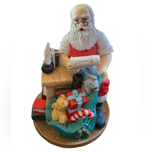 Vintage 1993 Santa Claus Saint Nicholas Christmas List Statue - Picture 8 of 11
